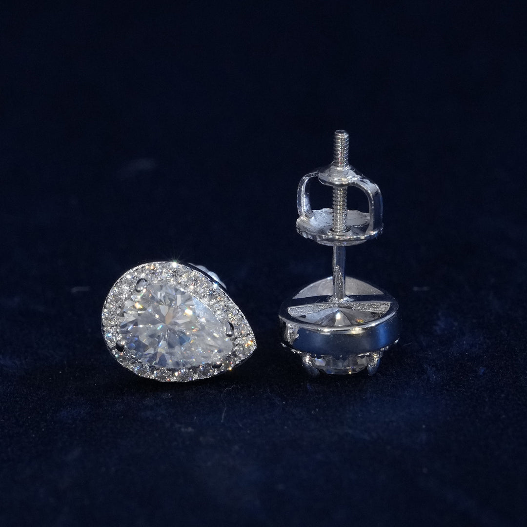 Moissanite Pear Cut 925 Sterling Silver Earrings