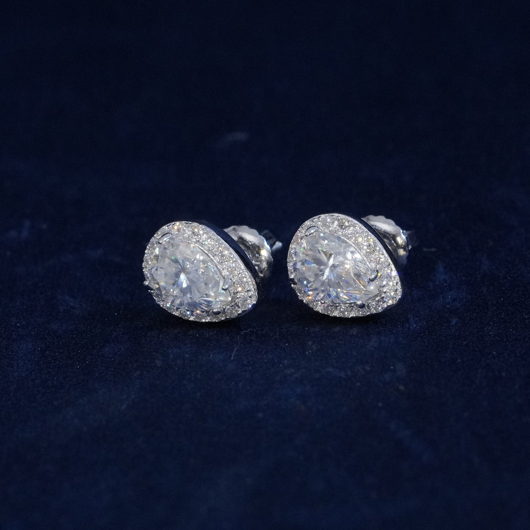Moissanite Pear Cut 925 Sterling Silver Earrings