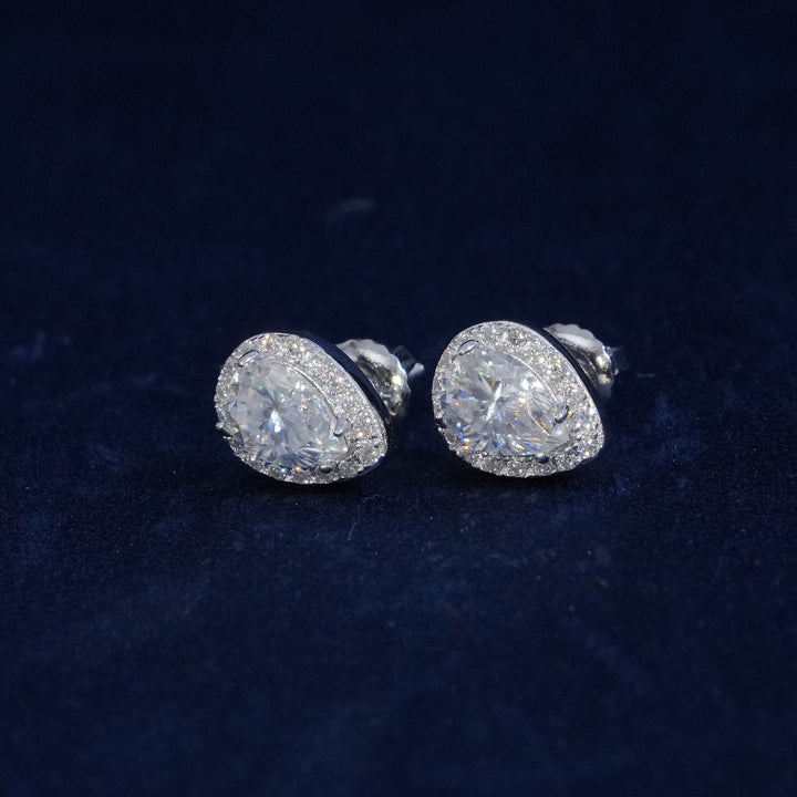 Moissanite Pear Cut 925 Sterling Silver Earrings