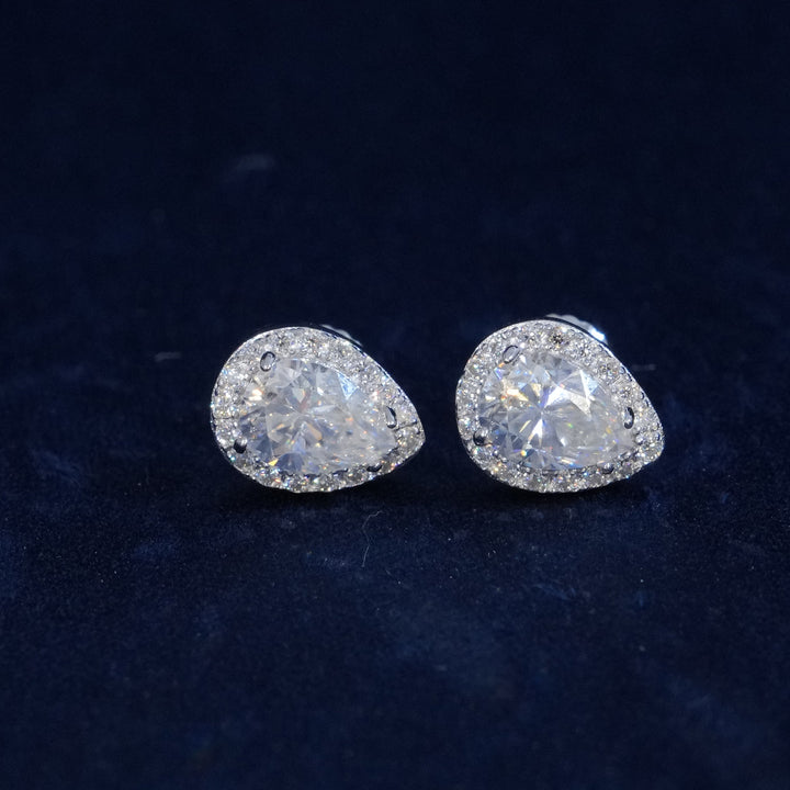 Moissanite Pear Cut 925 Sterling Silver Earrings