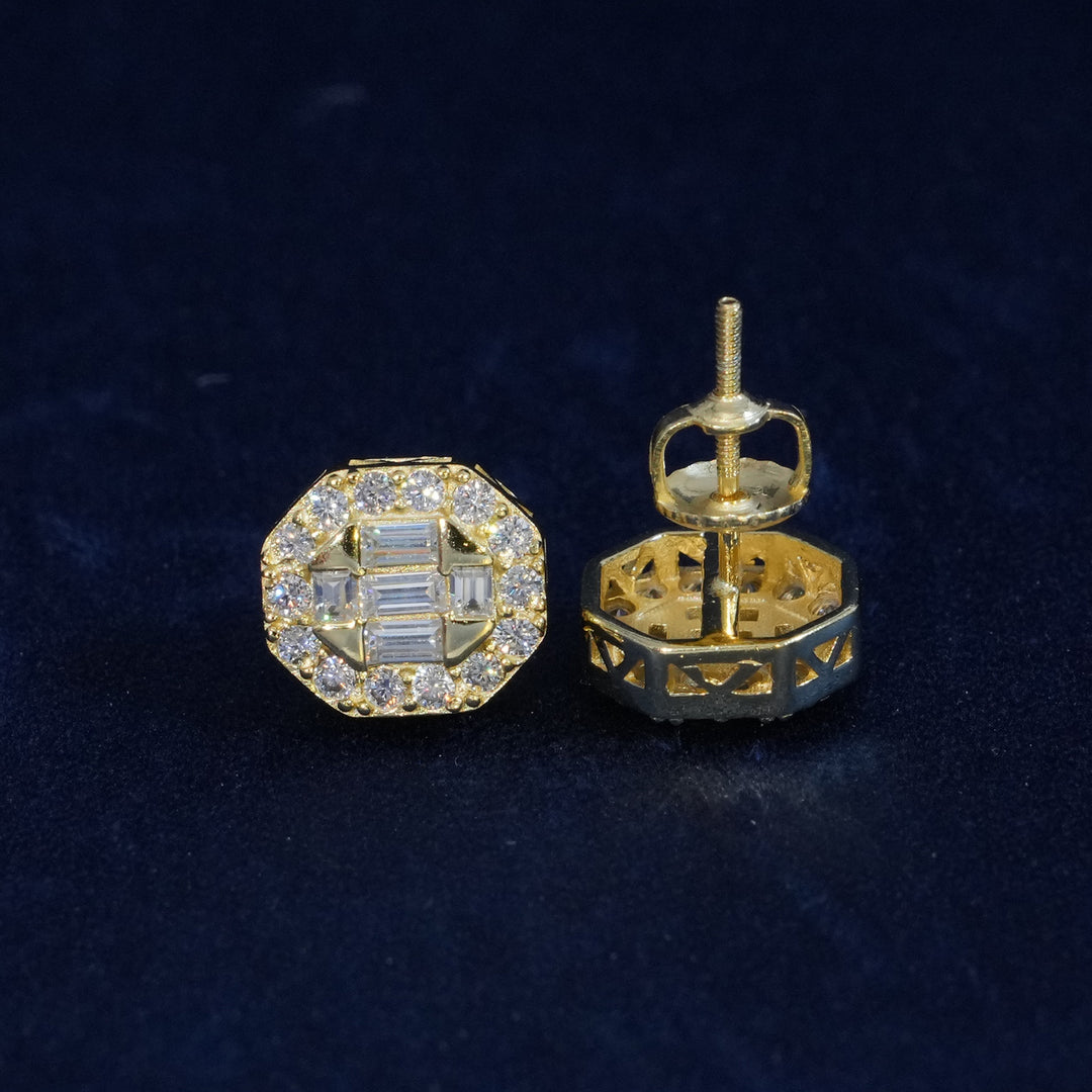 Moissanite Baguette Cut S925 Stud Earrings