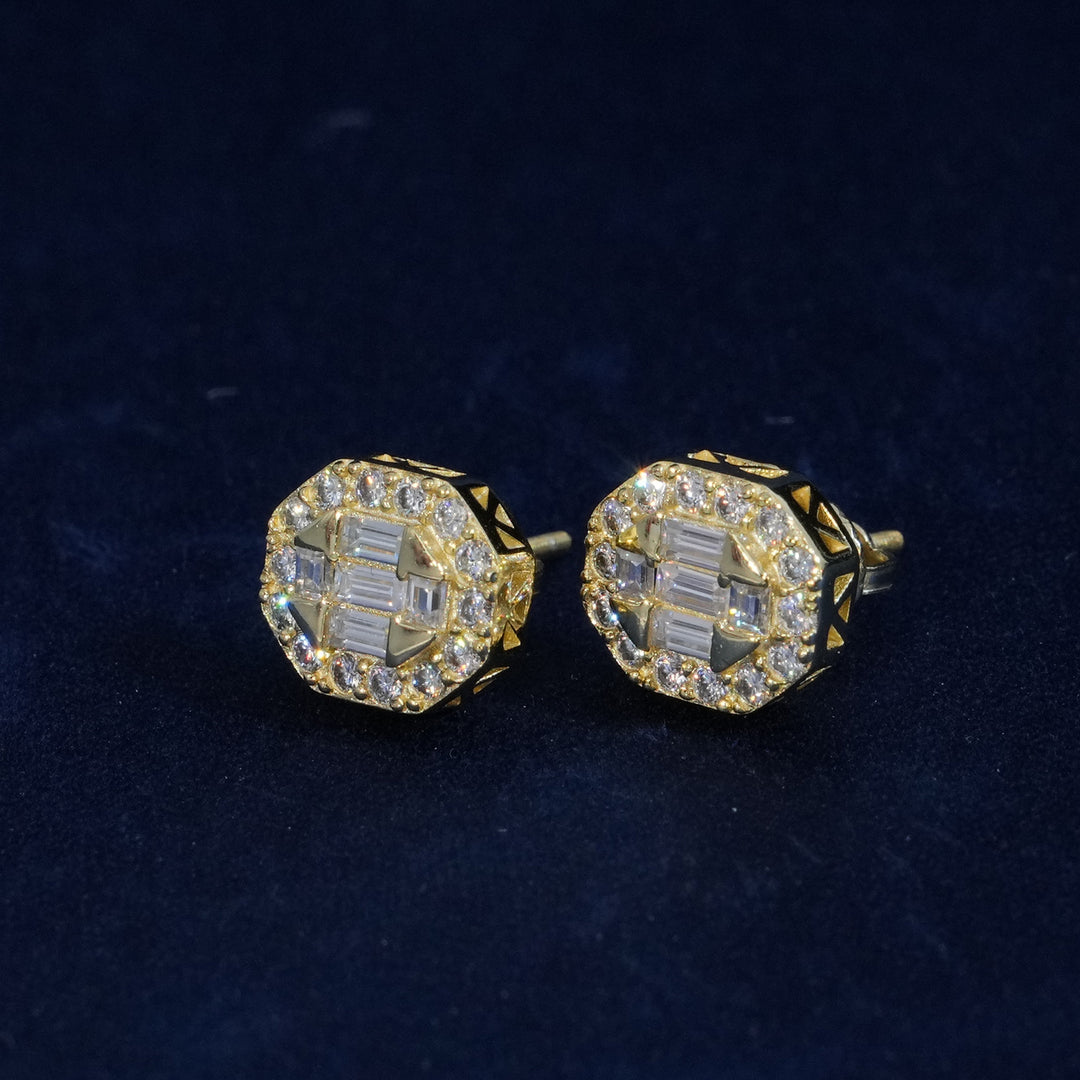 Moissanite Baguette Cut S925 Stud Earrings