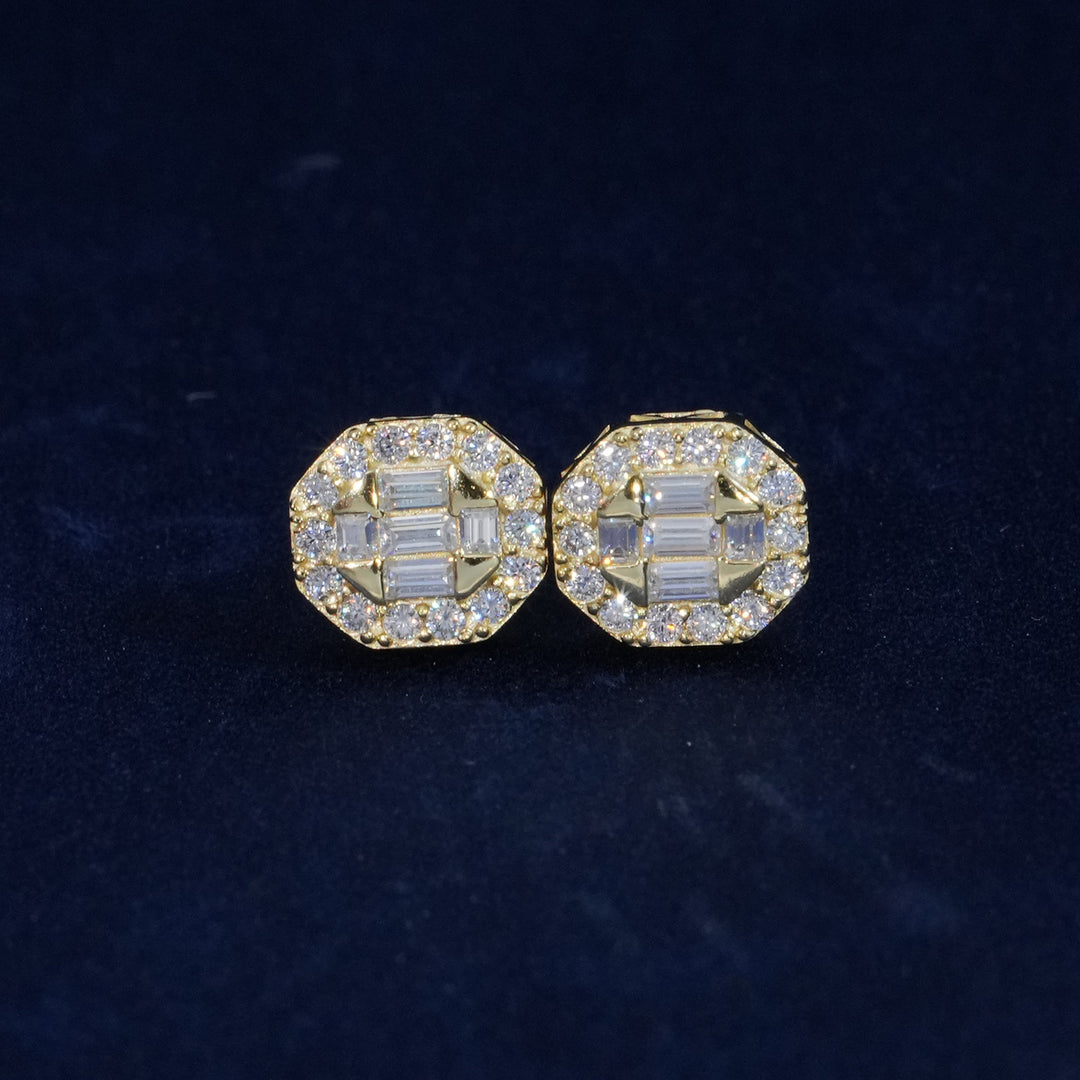 Moissanite Baguette Cut S925 Stud Earrings