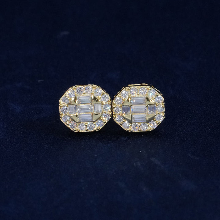 Moissanite Baguette Cut S925 Stud Earrings