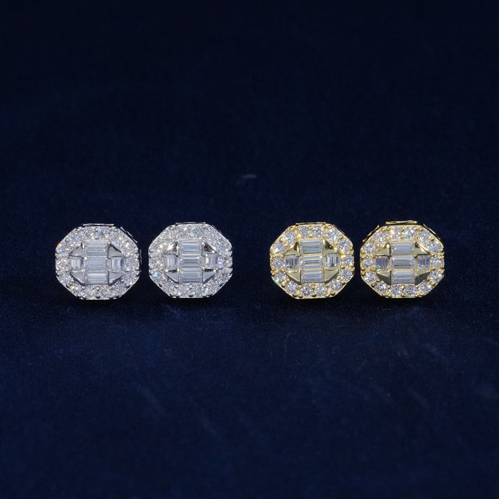 Moissanite Baguette Cut S925 Stud Earrings