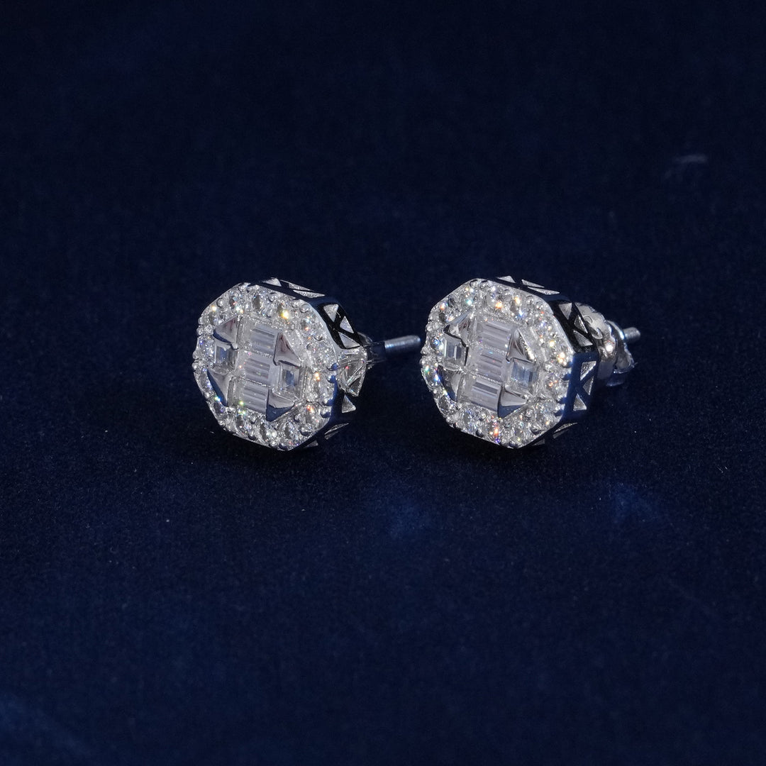 Moissanite Baguette Cut S925 Stud Earrings
