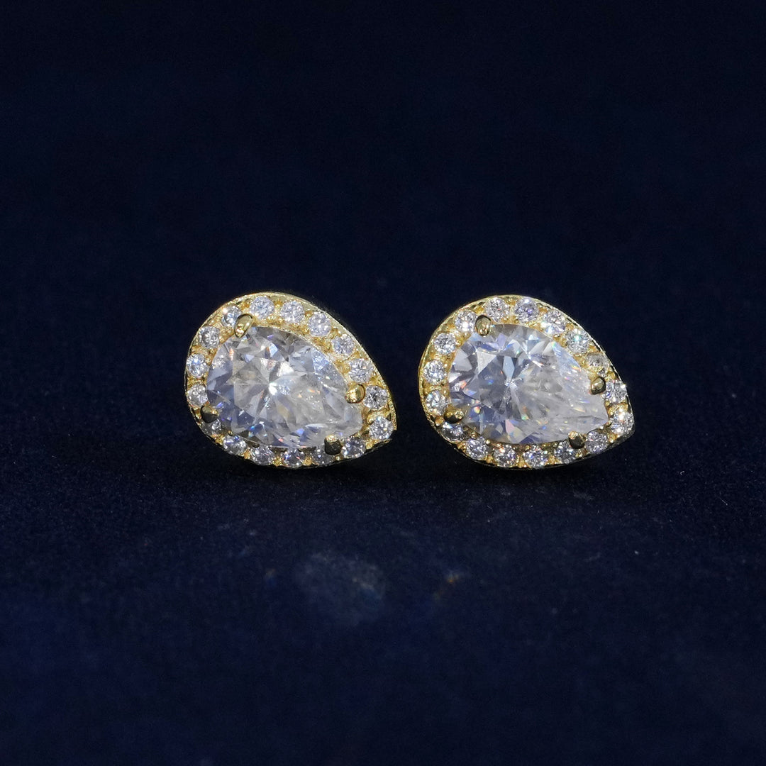 Moissanite Pear Cut 925 Sterling Silver Earrings