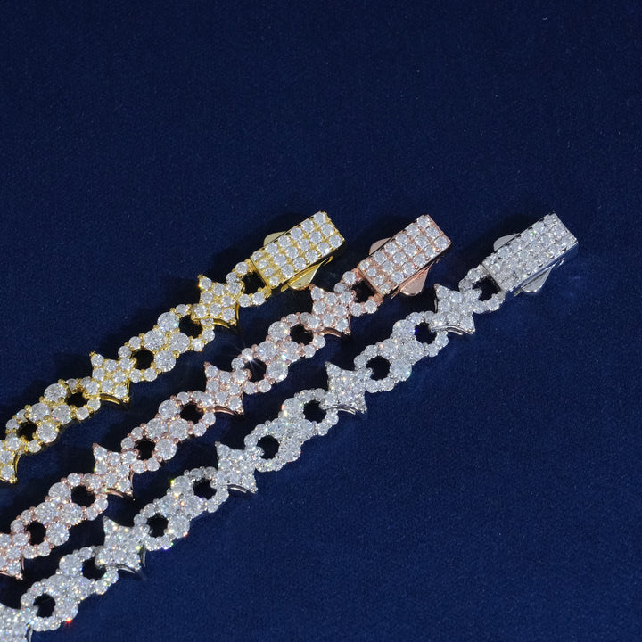 Moissanite Sterling Silver infinity Star Bracelet