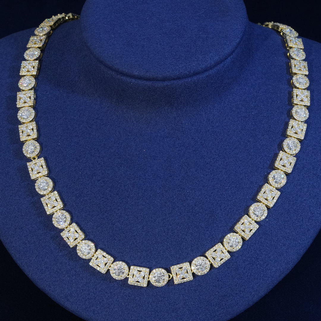 Moissanite Sterling Silver Tennis Chain Necklace