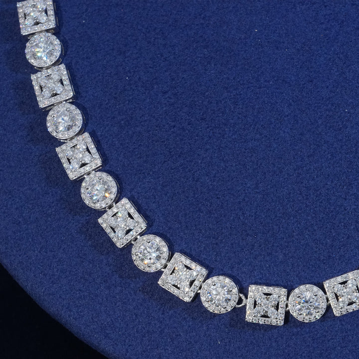 Moissanite Sterling Silver Tennis Chain Necklace