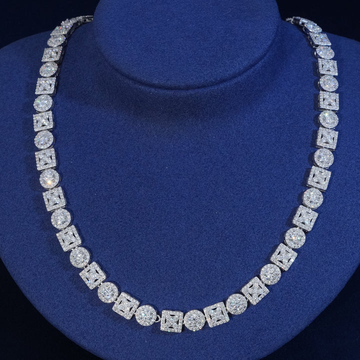 Moissanite Sterling Silver Tennis Chain Necklace