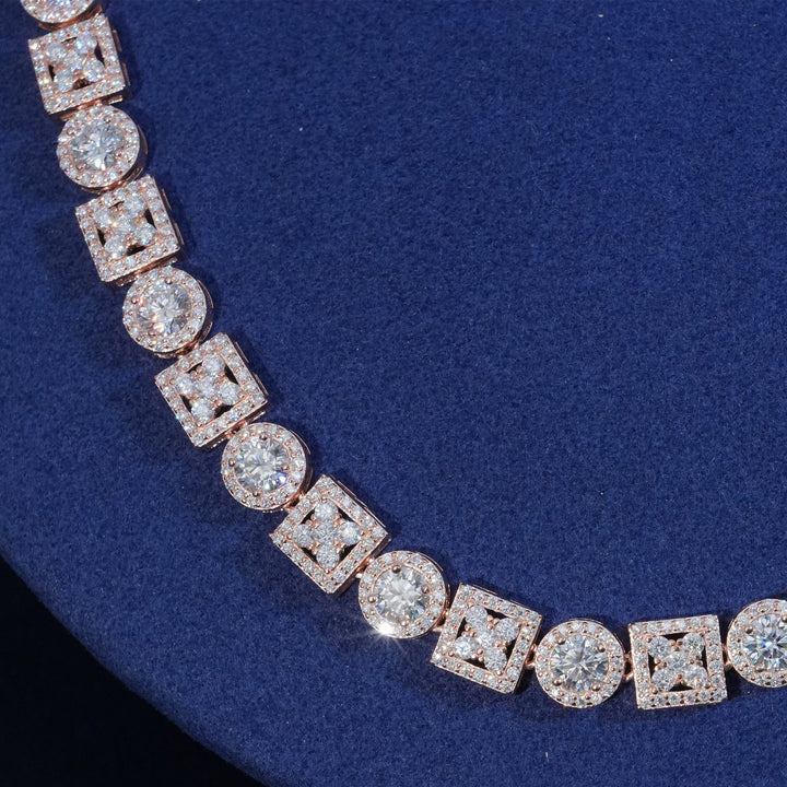 Moissanite Sterling Silver Tennis Chain Necklace