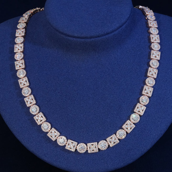 Moissanite Sterling Silver Tennis Chain Necklace