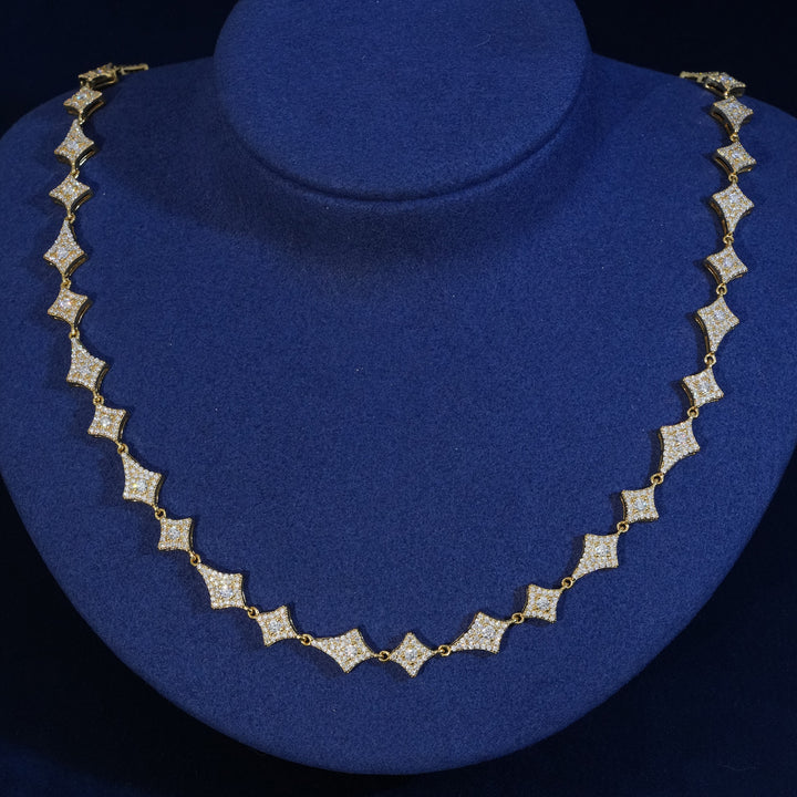 Moissanite Sterling Silver Rhombus Chain Necklace