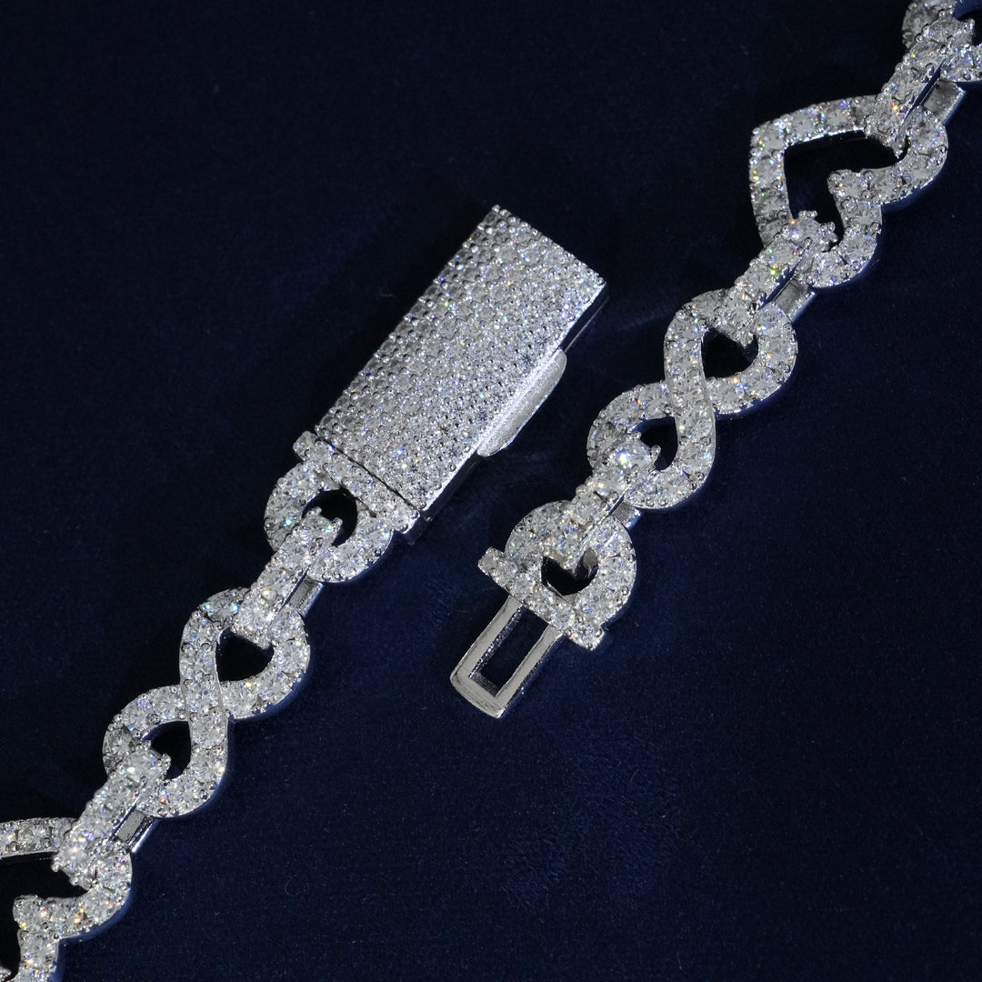 Moissanite 8.5mm Infinity Love Heart Necklace