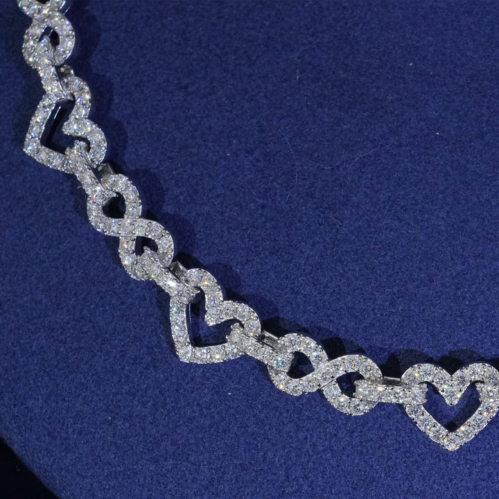 Moissanite 8.5mm Infinity Love Heart Necklace
