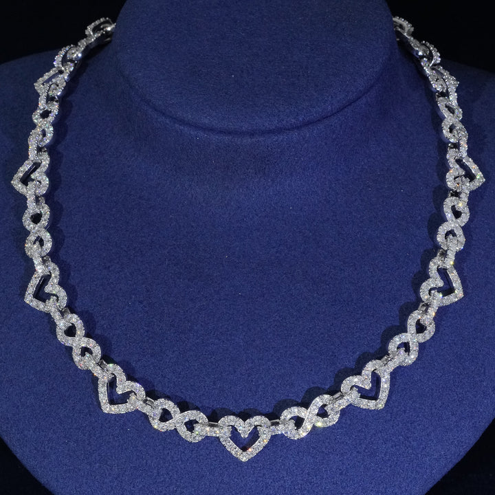 Moissanite 8.5mm Infinity Love Heart Necklace