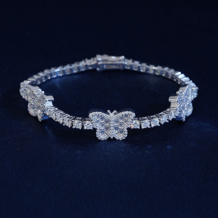 Moissanite Baguette Butterfly Tennis Bracelet