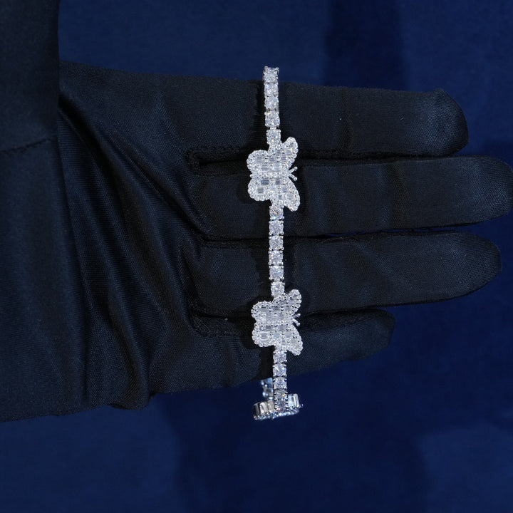 Moissanite Baguette Butterfly Tennis Bracelet