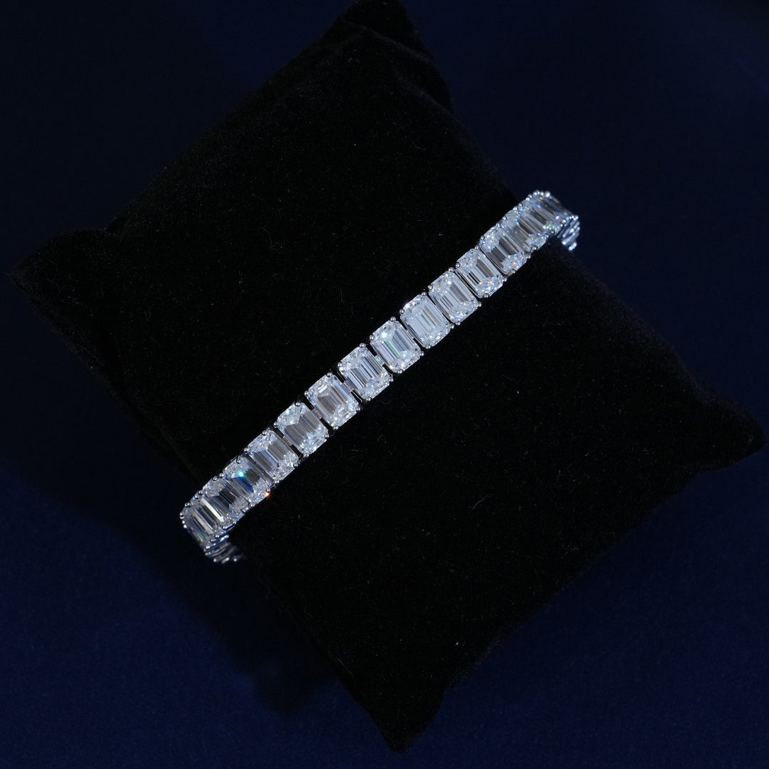 7mm Emerald Cut Tennis Bracelet