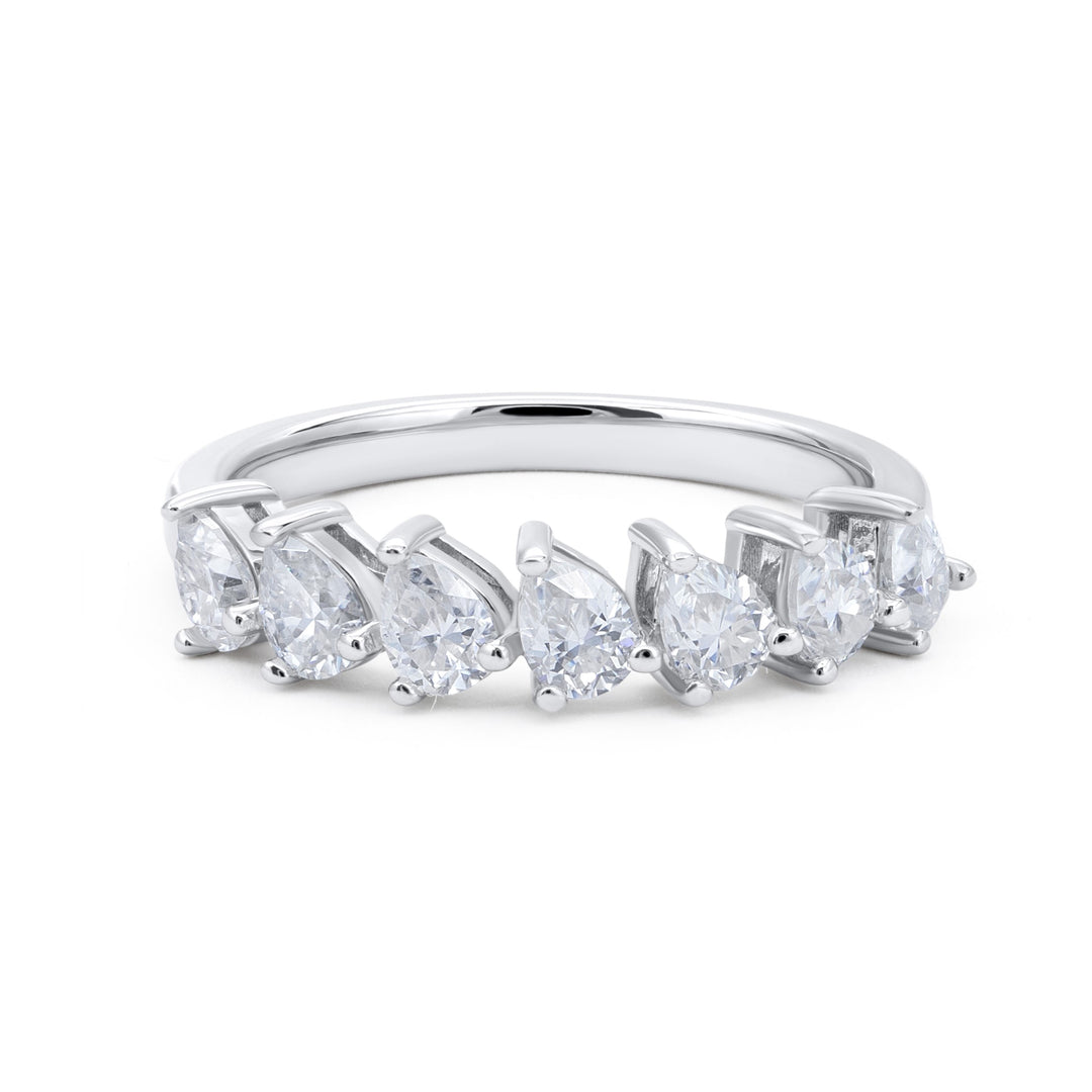 Seven Stone Pear Cut Diamond Ring