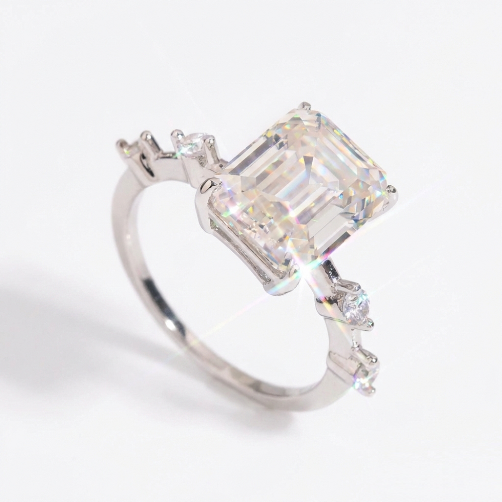 Eternal Emerald Cut Moissanite Engagement Ring