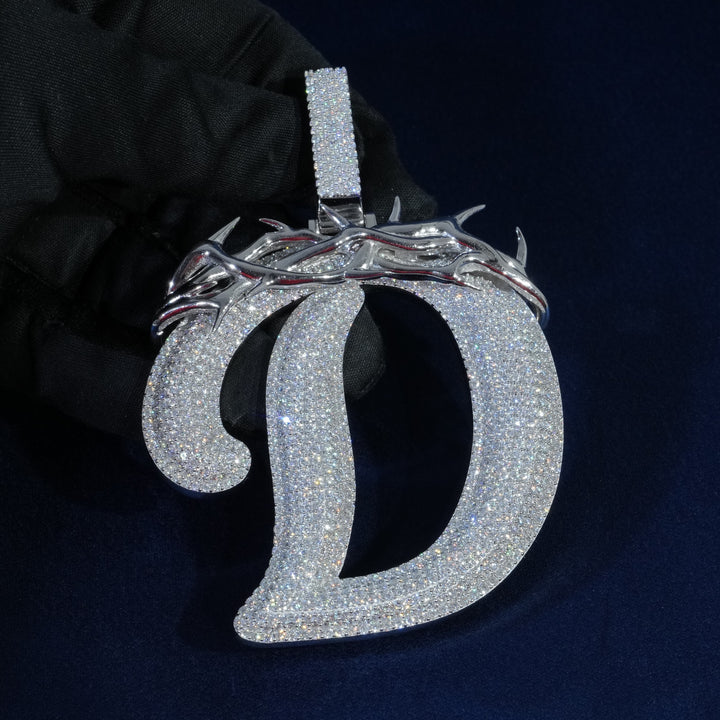 Diamond Jumbo Thorn Initial Pendant Necklace