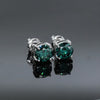 Imagen de Round Cut Emerald Green Moissanite Claw-Set Stud Earrings
