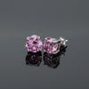 Imagen de Round Cut Pink Moissanite Claw-Set Stud Earrings