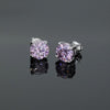 Imagen de Round Cut Light Purple Moissanite Claw-Set Stud Earrings