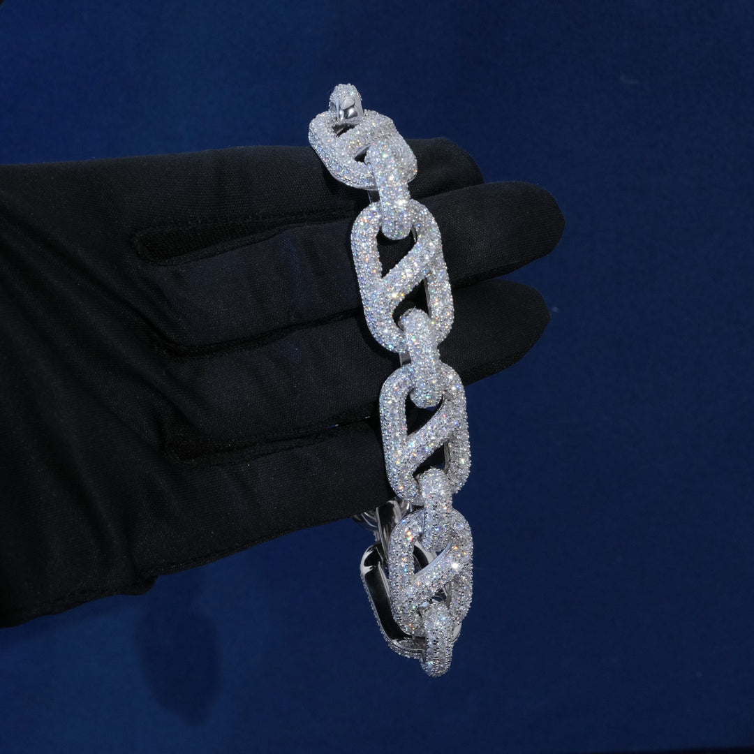 Moissanite Diamond Mariner Link Bracelet