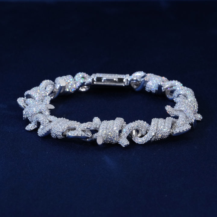 Moissanite Diamond Barbed Wire Bracelet