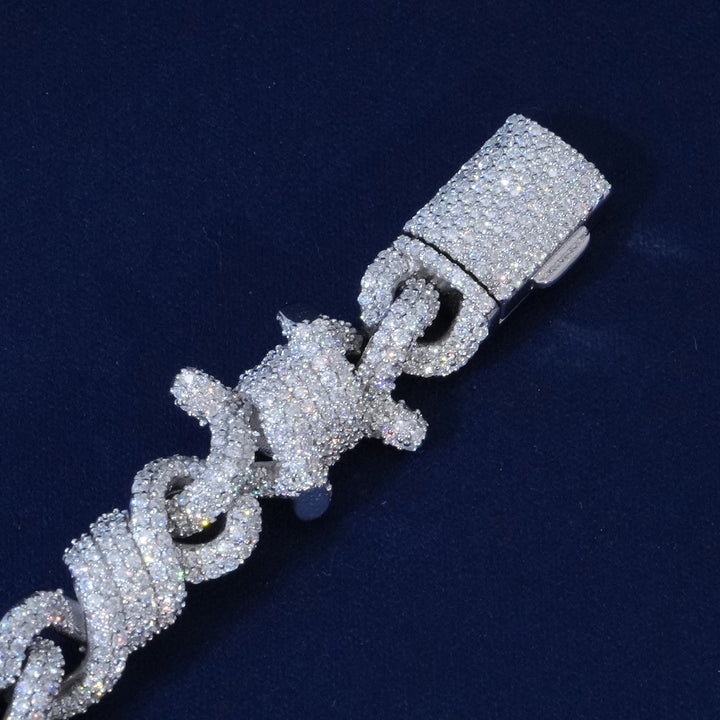 Moissanite Diamond Barbed Wire Bracelet