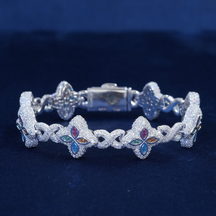 15MM Moissanite Diamond Blossom Bracelet