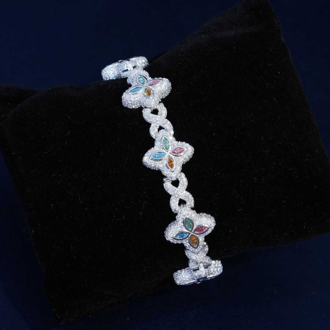 15MM Moissanite Diamond Blossom Bracelet