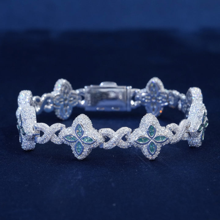 15MM Moissanite Diamond Blossom Bracelet