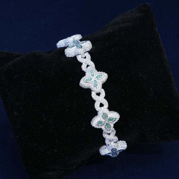 15MM Moissanite Diamond Blossom Bracelet