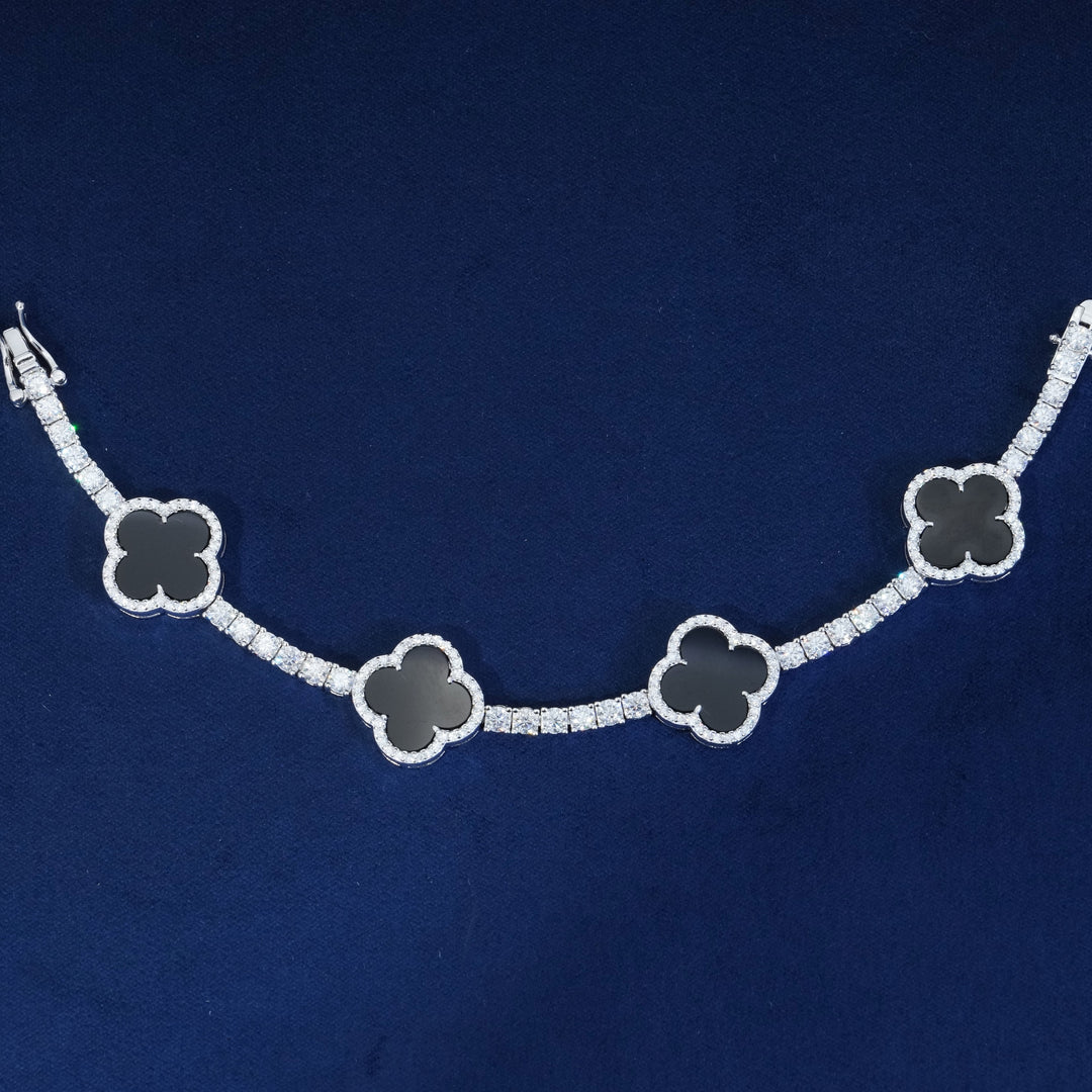 Black Clover Moissanite Tennis Bracelets