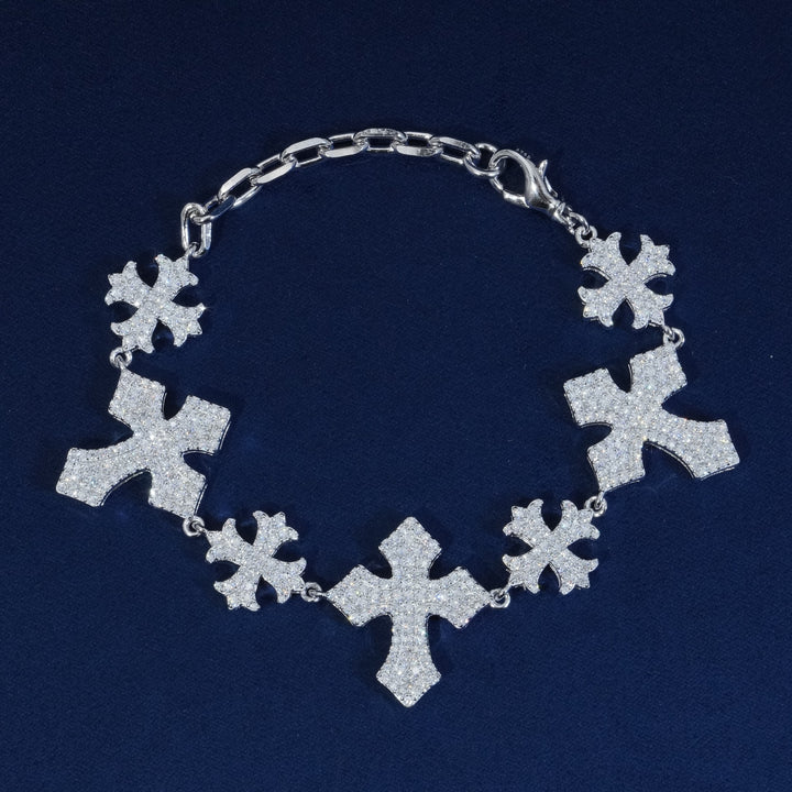 Baguette Moissanite Seven Cross Bracelet 8" 70% OFF