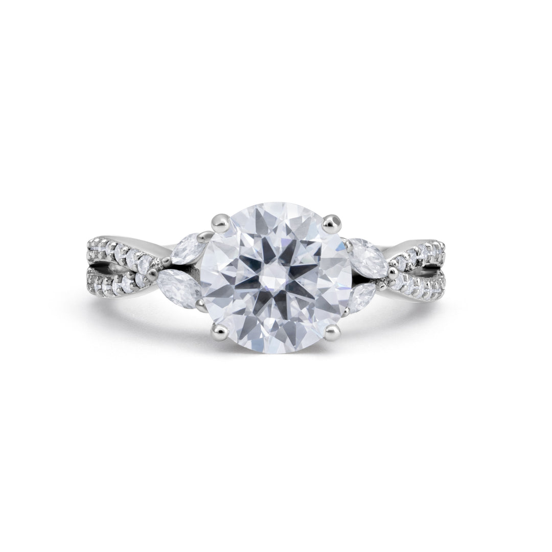 Luxe Willow Round Cut Moissanite Ring