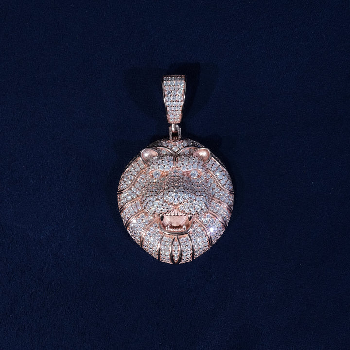 Moissanite S925 Iced Out Lion Head Pendant