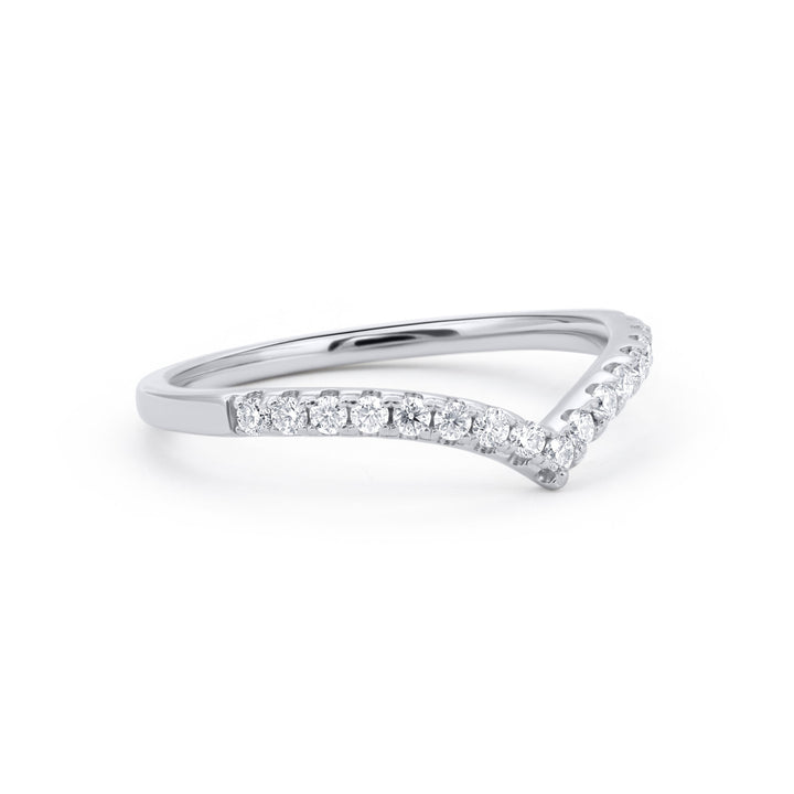 V-Contour Diamond Wedding Band