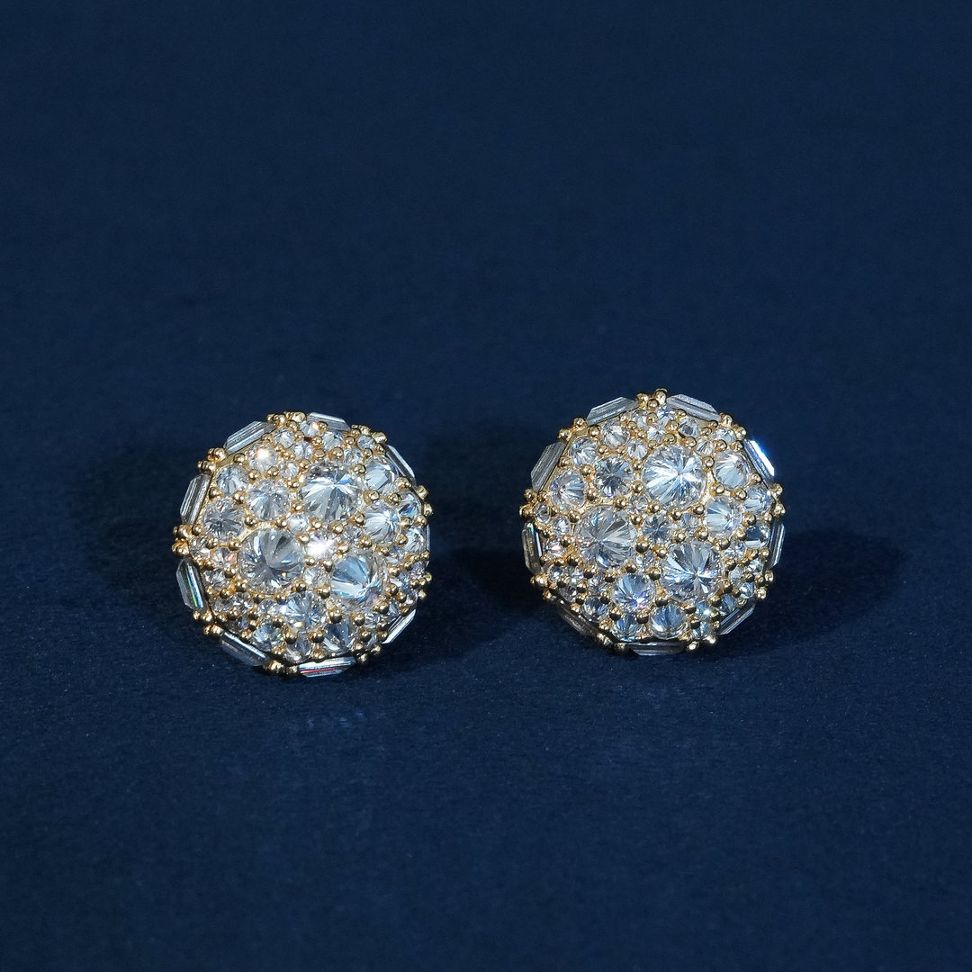 Moissanite Sphere Stud Earrings 925 Sterling Silver