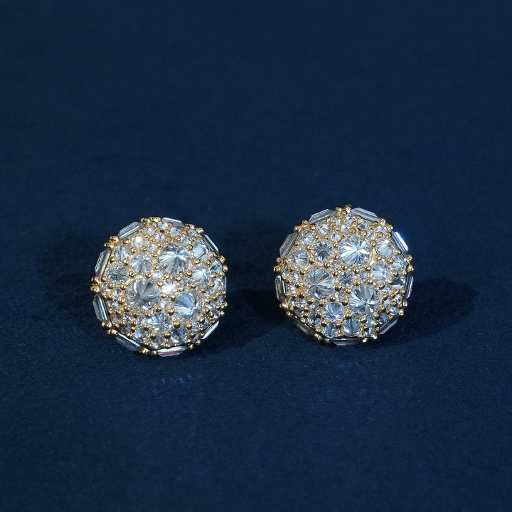 Moissanite Sphere Stud Earrings 925 Sterling Silver