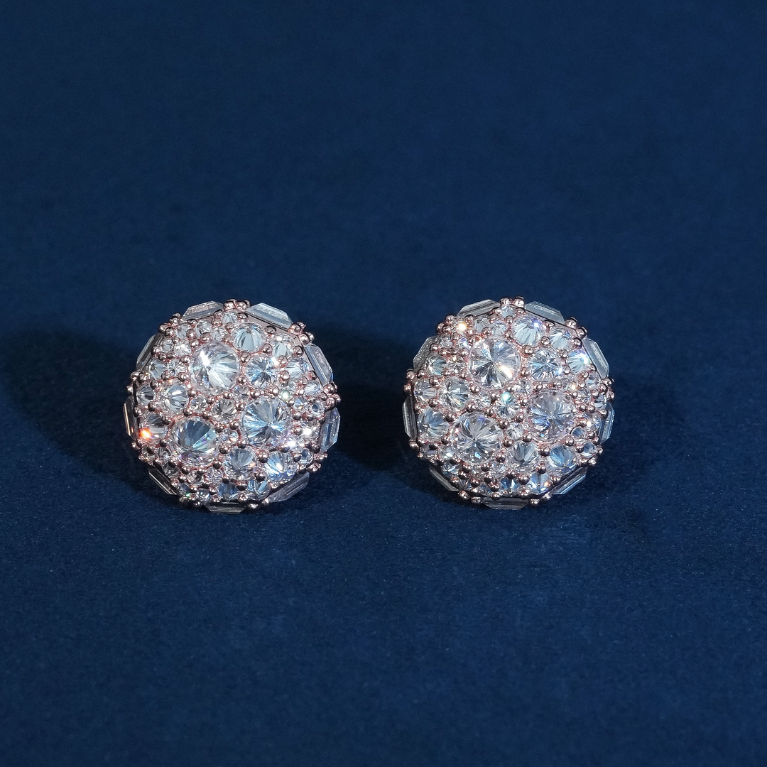 Moissanite Sphere Stud Earrings 925 Sterling Silver