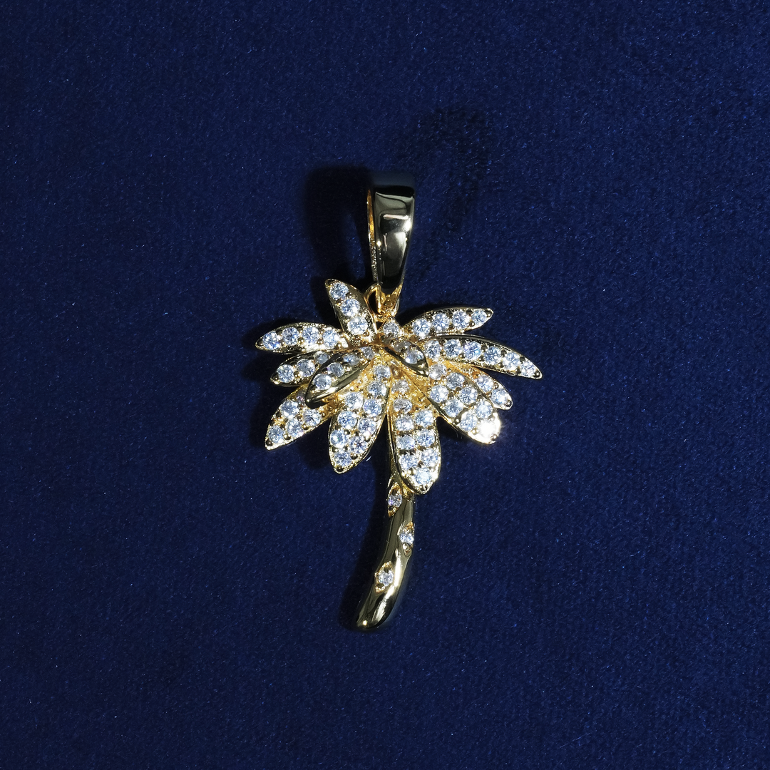 Luxury Iced Palm Tree Moissanite Pendant S925