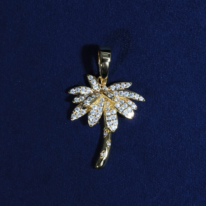 Luxury Iced Palm Tree Moissanite Pendant S925