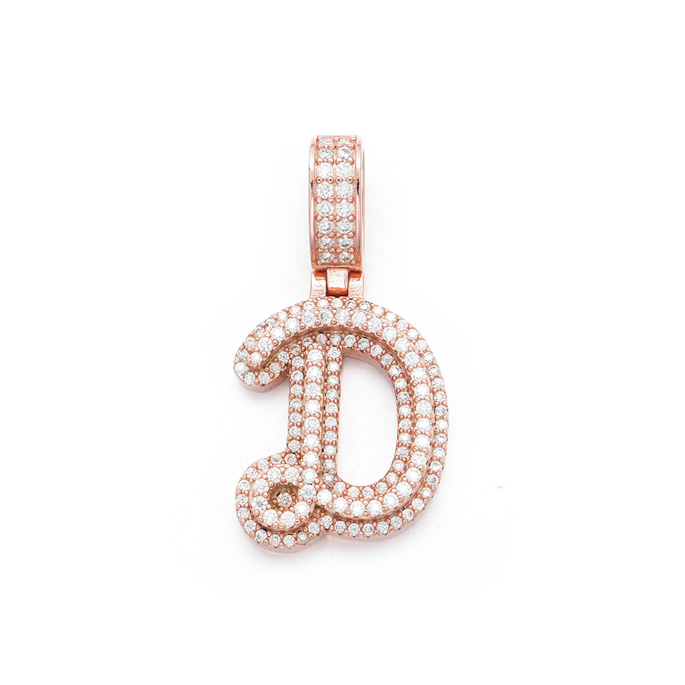 Diamond Scriptl Diamond Script Initial Pendant – GHETLUXE