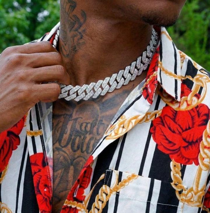 20mm 4-Row Diamond Cuban Link Chain Extended Clasp