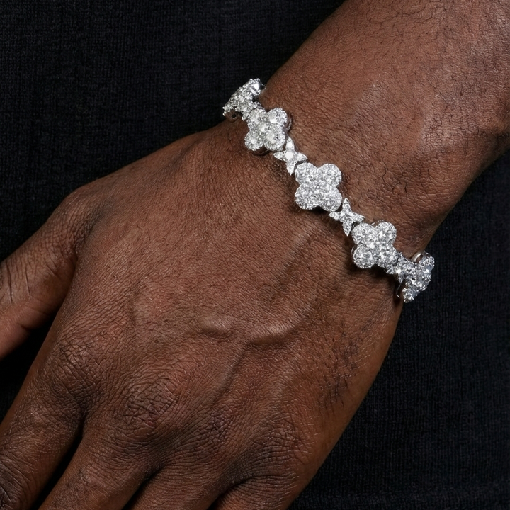 10mm Moissanite Four Leaf Clover Bracelet